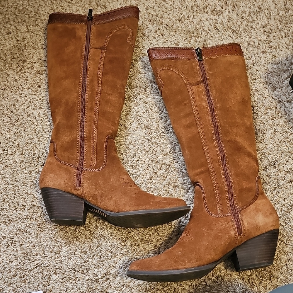 Reba Blairs Pecan Embellished Heeled Boots, Womens Size 9M - Picture 8 of 11